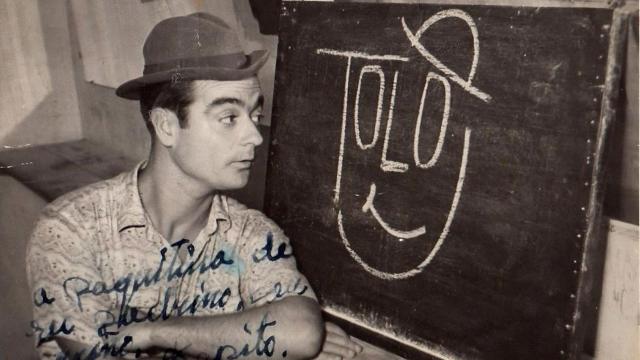 José Arqués, 'Tolo', el autor de la letra de 'La manta al coll', en 1954.