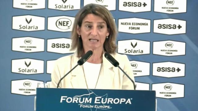 La ministra de Transición Ecológica y Reto Demográfico, Teresa Ribera, en el foro Nueva Economía