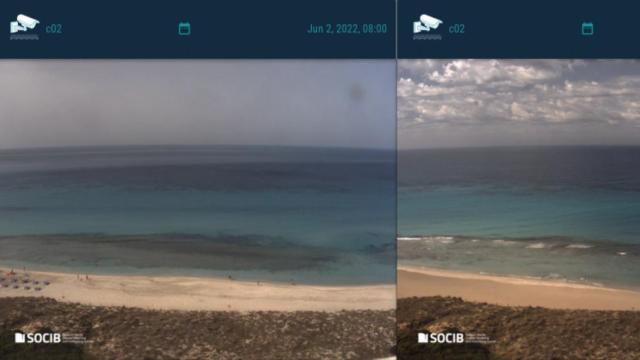 Una de las imágenes proporcionadas por un proyecto de SOCIB sobre corrientes marinas.