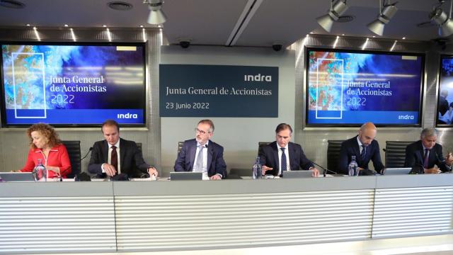Imagen de la junta general de accionistas de Indra celebrada el 23 de junio de 2022.