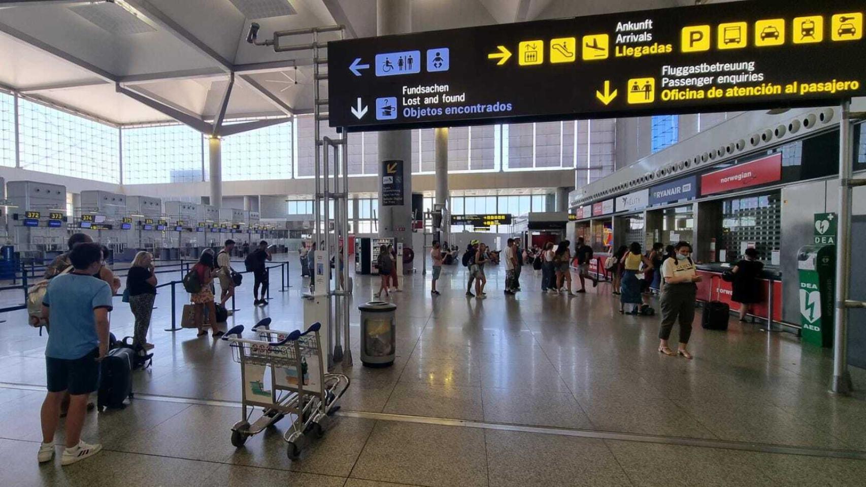 El aeropuerto de Málaga durante la huelga anterior.