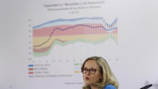 Nadia Calviño, vicepresidenta primera del Gobierno, durante el Consejo de Ministros.