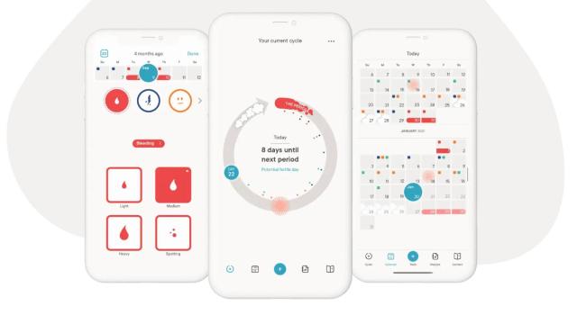 Aplicación Clue para la menstruación