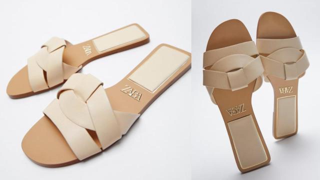 Sandalias planas de Zara.