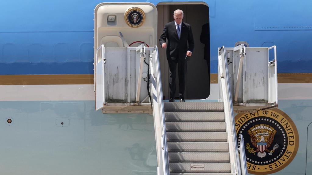 Joe Biden a su llegada a España para la cumbre de la OTAN de 2023.