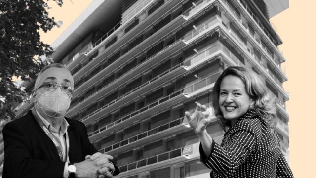 El expresidente del INE, Juan Manuel Rodríguez Poo, y la vicepresidenta primera, Nadia Calviño.