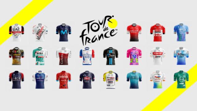 Los maillot de los equipos del Tour de Francia 2022.