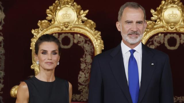 Los reyes Felipe y Letizia en la cena de gala ofrecida a las delegaciones de los jefes de Estado y de Gobierno.