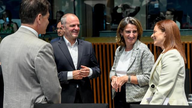 La vicepresidenta tercera, Teresa Ribera, durante la reunión de ministros de Medio Ambiente que concluyó la pasada madrugada en Luxemburgo