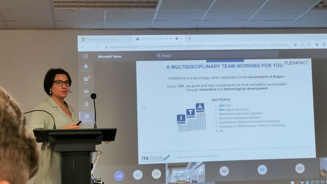 María Herrando, técnica de ITAINNOVA, durante la presentación del proyecto.