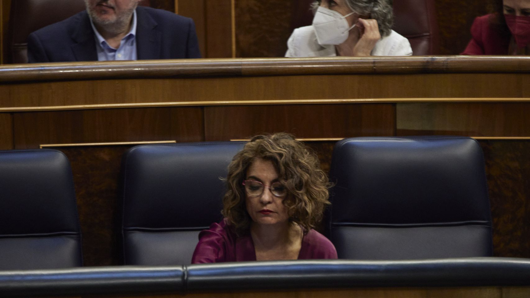 María Jesús Montero, ministra de Hacienda y Función Pública, en el Pleno del Congreso de este jueves,