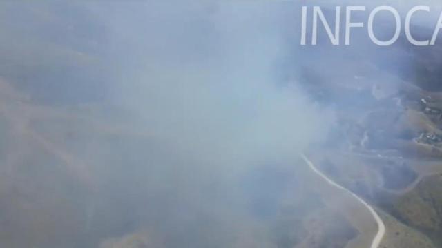 Incendio forestal en el paraje Valdacados de Mijas (Málaga).