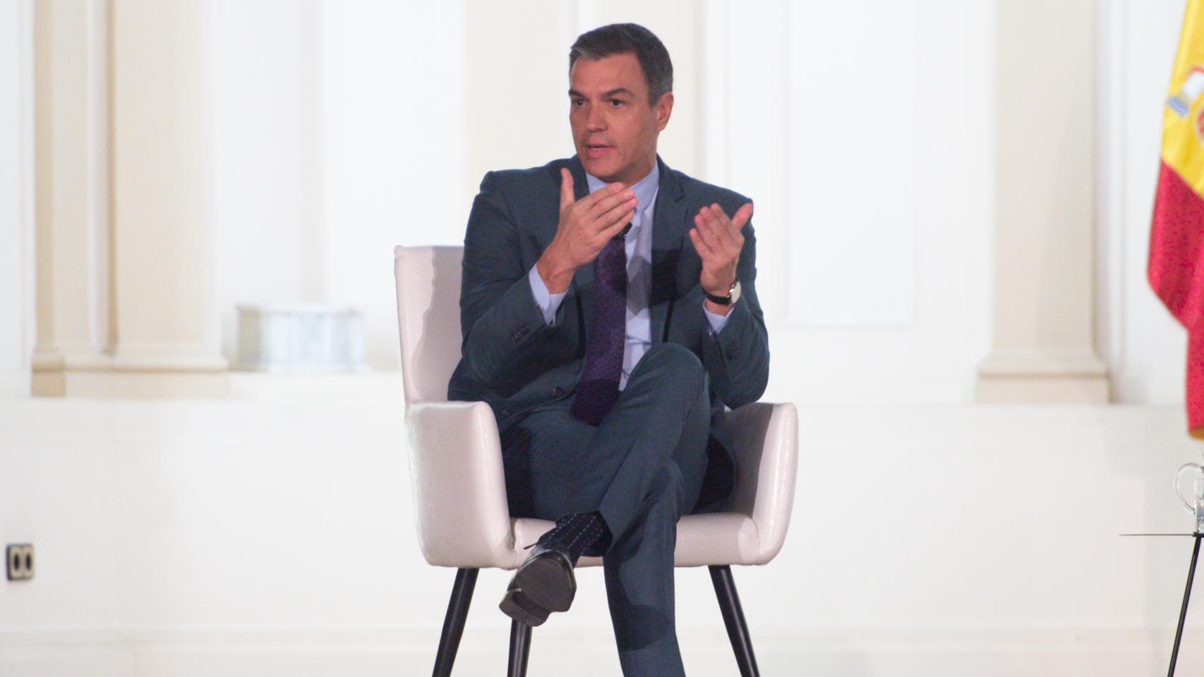 Pedro Sánchez este lunes en la jornada ‘Un ingreso mínimo vital orientado a la inclusión’.