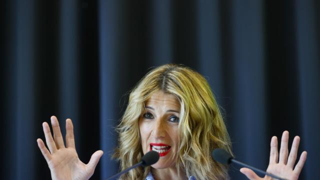 La vicepresidenta segunda y ministra de Trabajo y Economía Social, Yolanda Díaz, este lunes en Madrid.