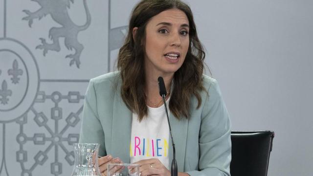 Irene Montero en el Consejo de Ministros durante la presentación de la Ley Trans.