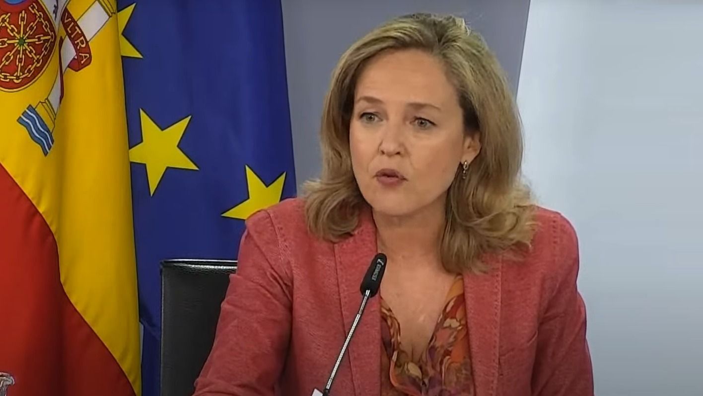 La vicepresidenta primera y ministra de Asuntos Económicos y Transformación Digital, Nadia Calviño, durante la rueda de prensa posterior al Consejo de Ministros.