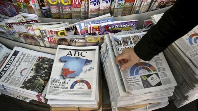 Imagen de un quiosco de prensa en Madrid.