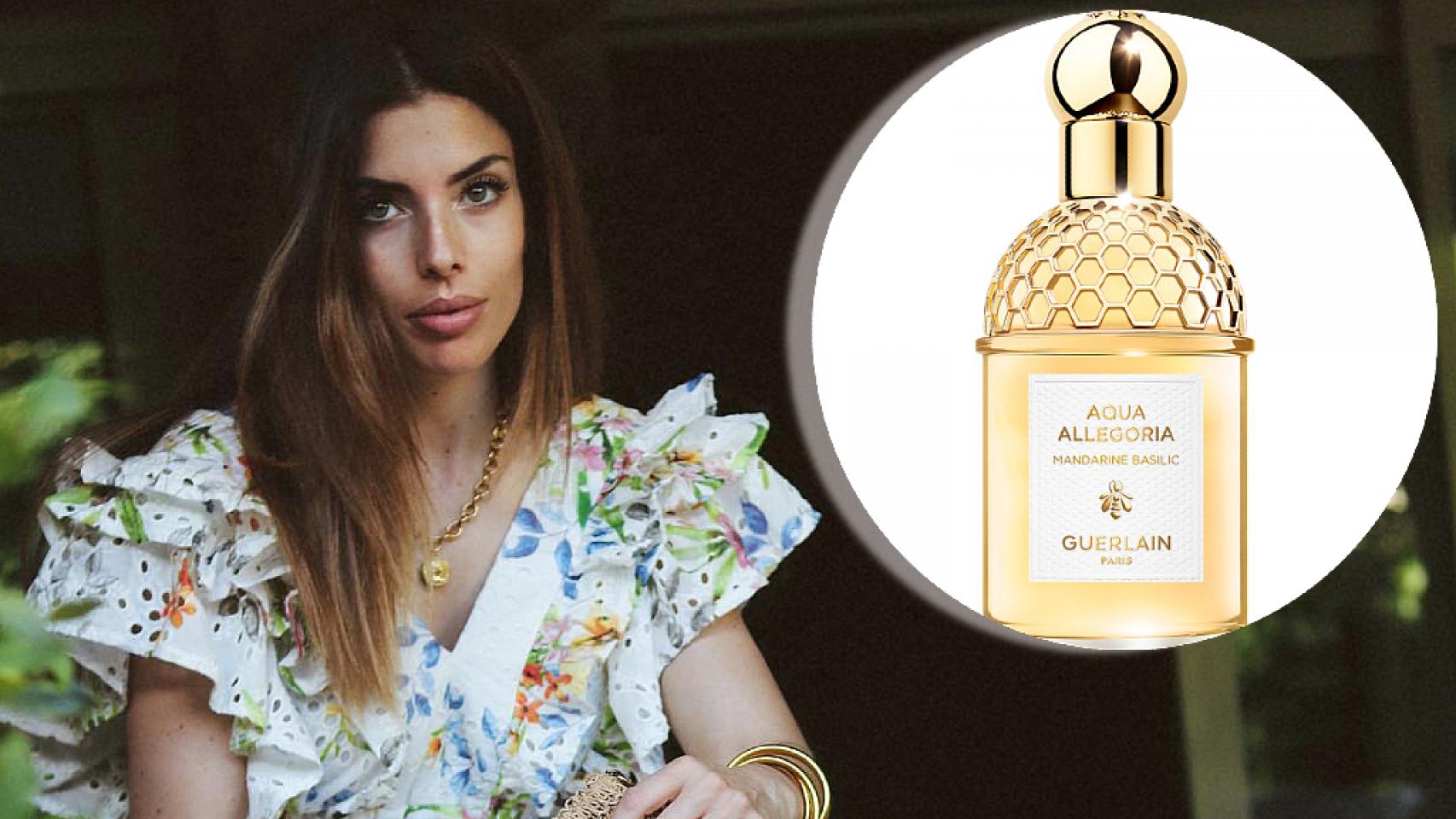 Lidia Bedman y su perfume de Guerlain en un montaje de JALEOS.