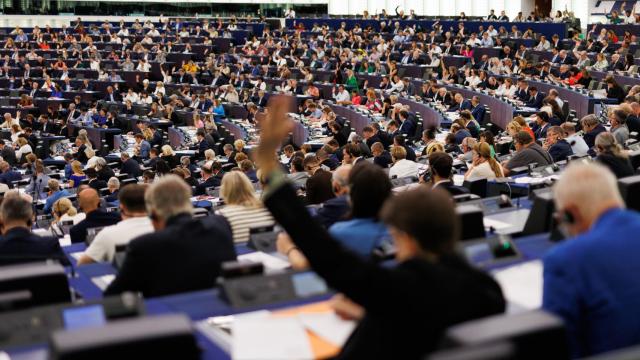 El hemiciclo de la Eurocámara en Estrasburgo, durante una votación