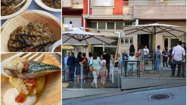 Aperitivos y terraza de Xeito Nado durante la inauguración en Sanxenxo