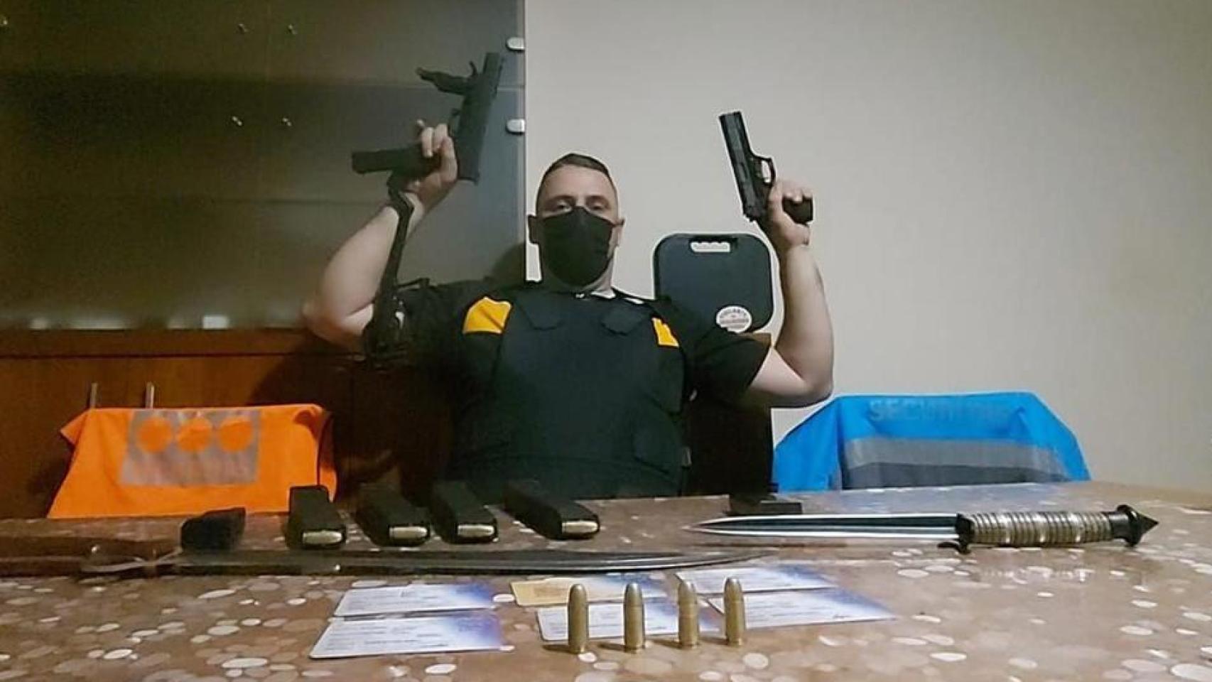 Marin Eugen Sabau con una imagen que difundió horas antes del ataque