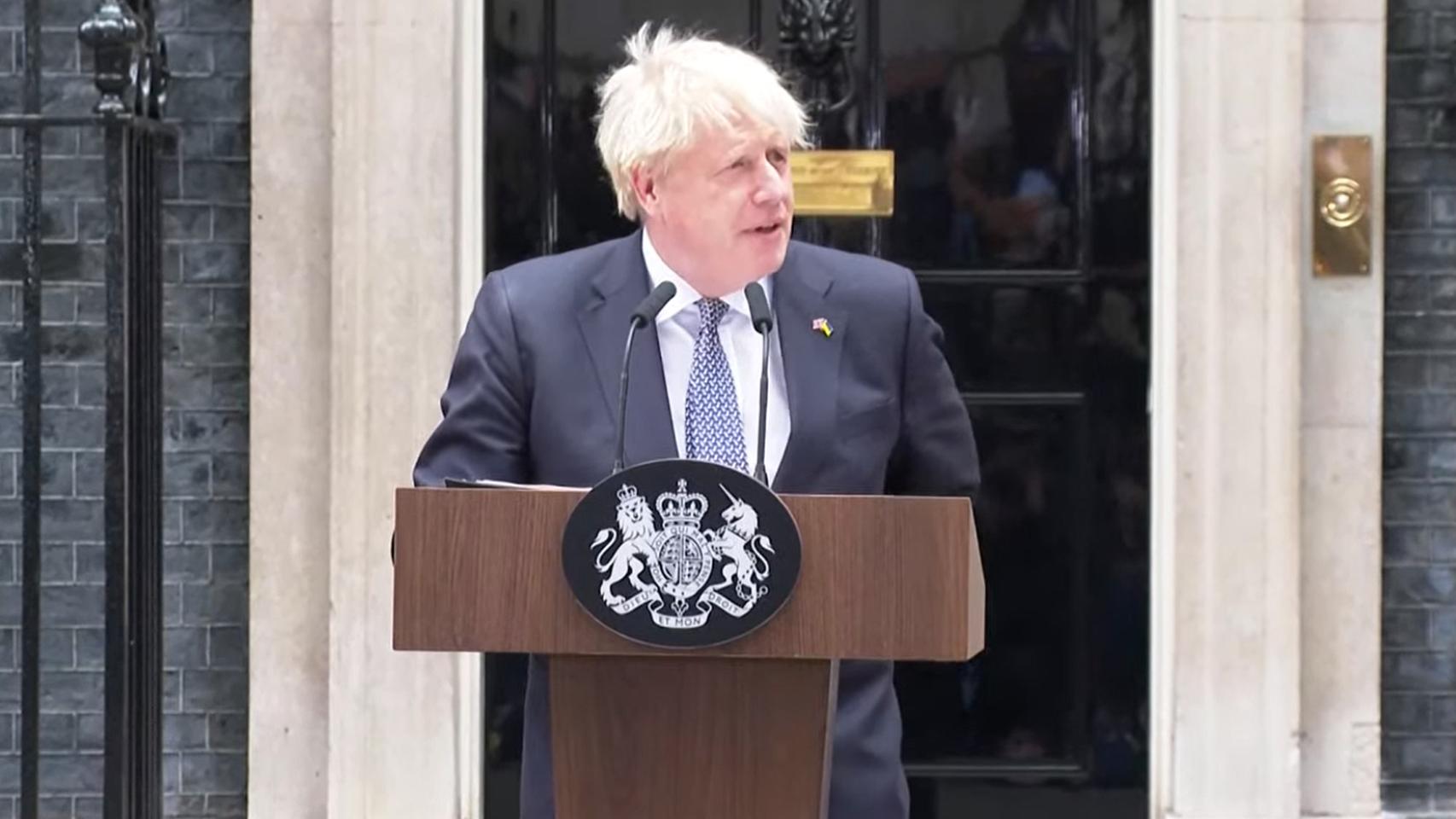 Boris Johnson, durante su comparecencia.