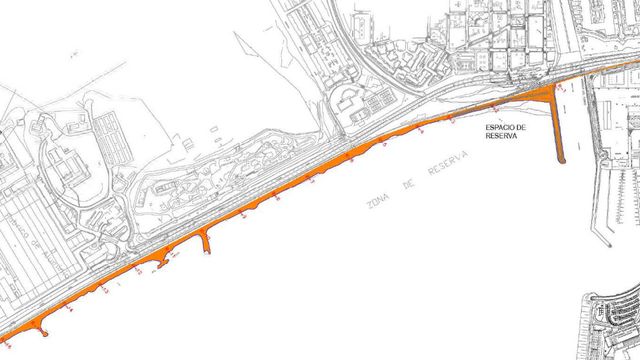 Plano de la zona de reserva del Puerto de Alicante.