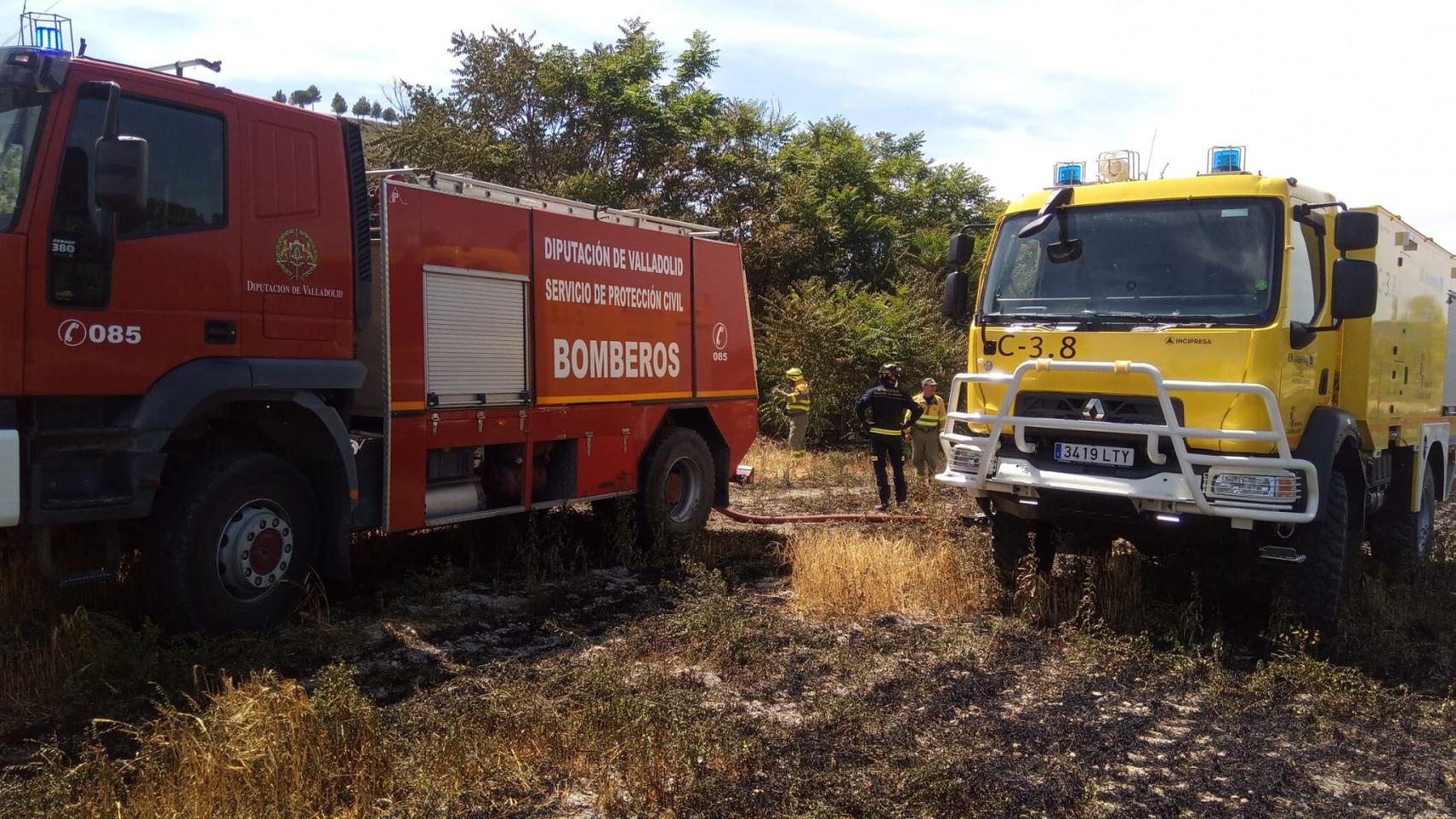 Un incendio en la provincia de Valladolid