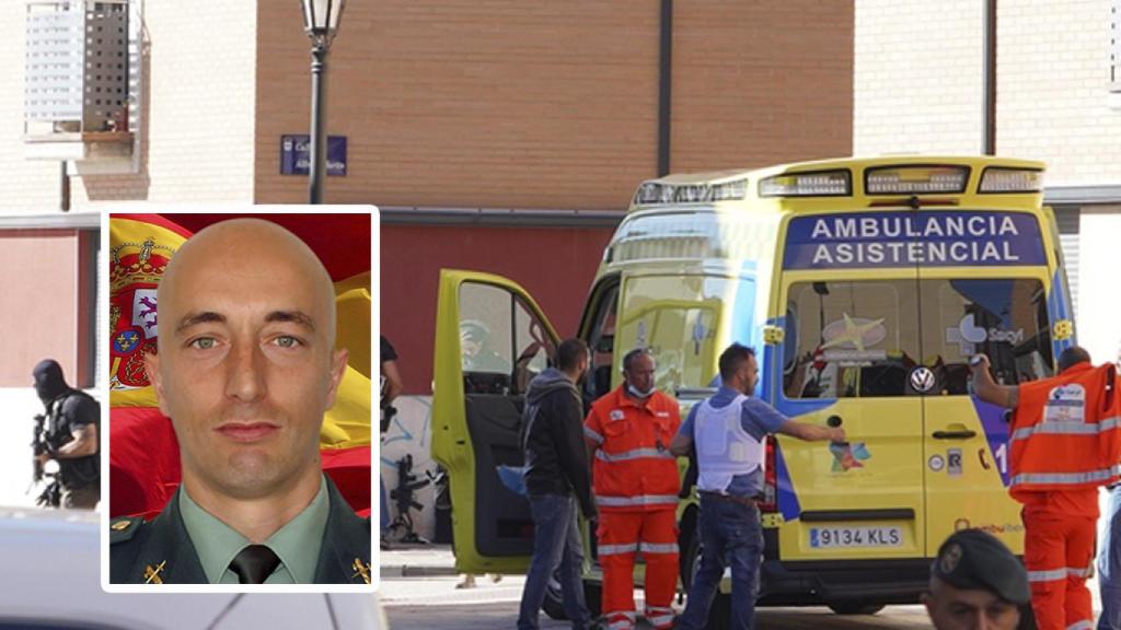 Pedro Alfonso Casado y una ambulancia en el lugar de los hechos el 1 de julio de 2022