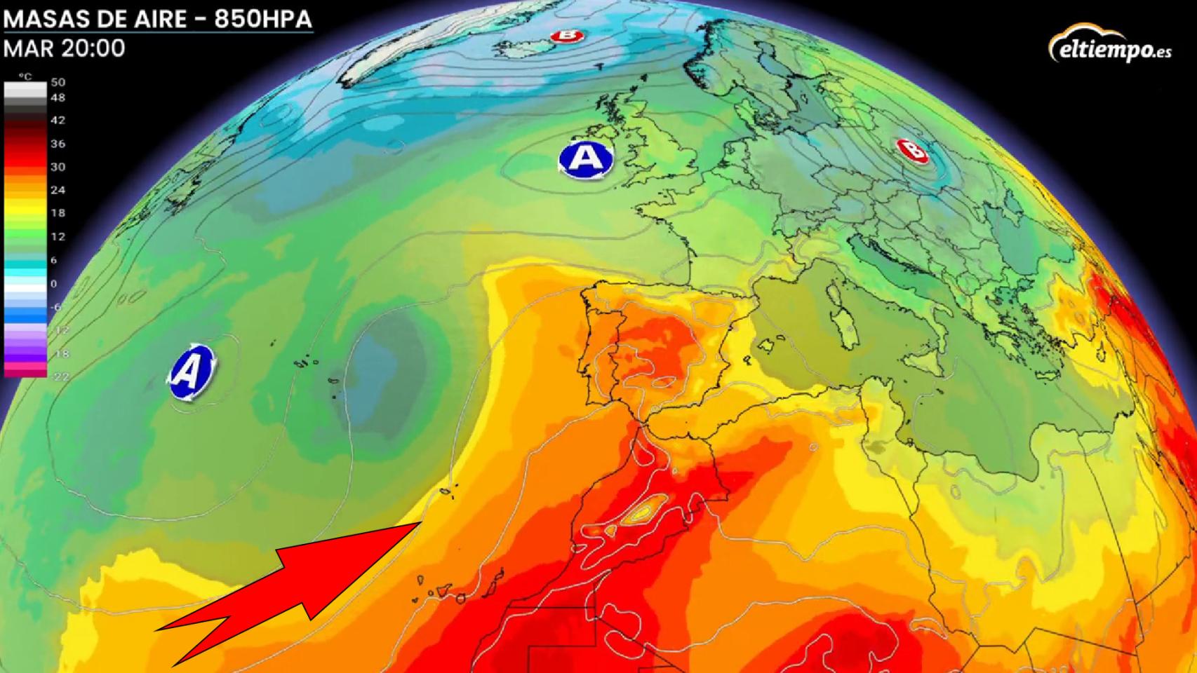 El máximo de la ola de calor se alcanzaría el martes. Eltiempo.es