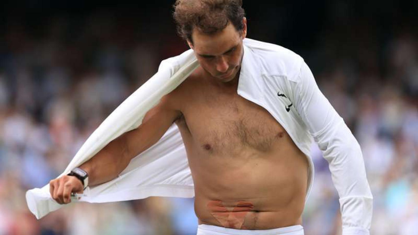 Rafa Nadal durante el torneo de Wimbledon.