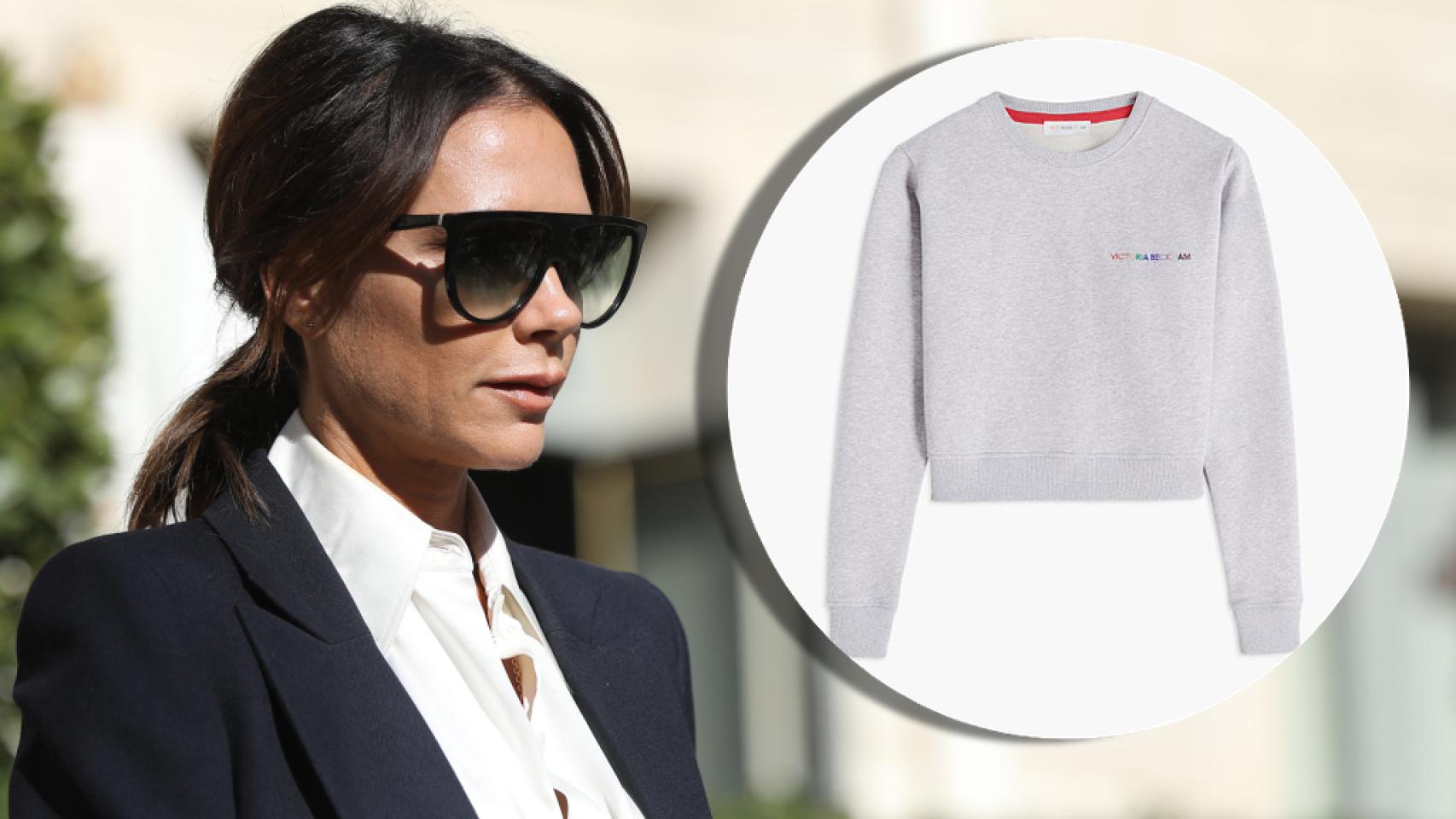 Victoria Beckham y la sudadera LGTBIQ+ en un montaje de JALEOS.