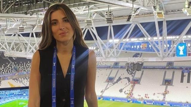 Sandra Riquelme en el campo de la Juventus