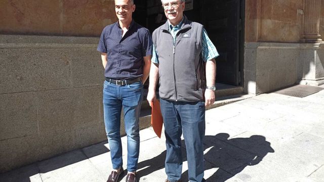 El diputado de Cs Jesús Luis de San Antonio, y el edil de Cs en Vitigudino José Antonio Pérez Blanco