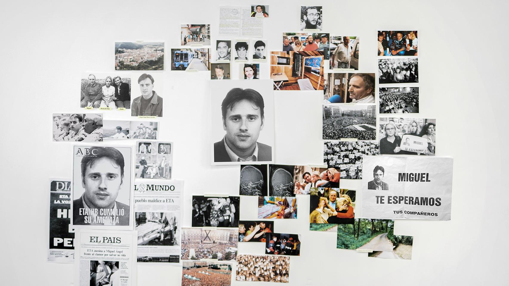 Fotografías de Miguel Ángel Blanco, en una imagen de archivo.