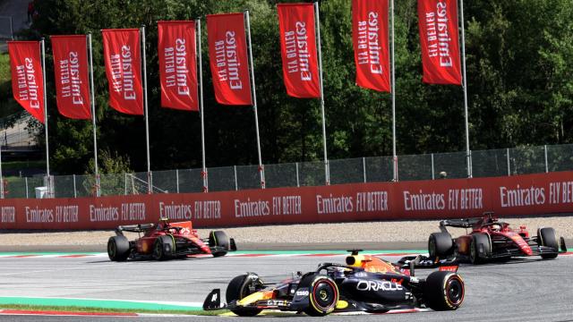 Max Verstappen, Charles Leclerc y Carlos Sainz Júnior en Austria.