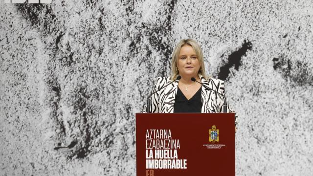 La hermana de Miguel Ángel Blanco, Marimar Blanco, durante el homenaje al concejal asesinado en Ermua hace 25 años