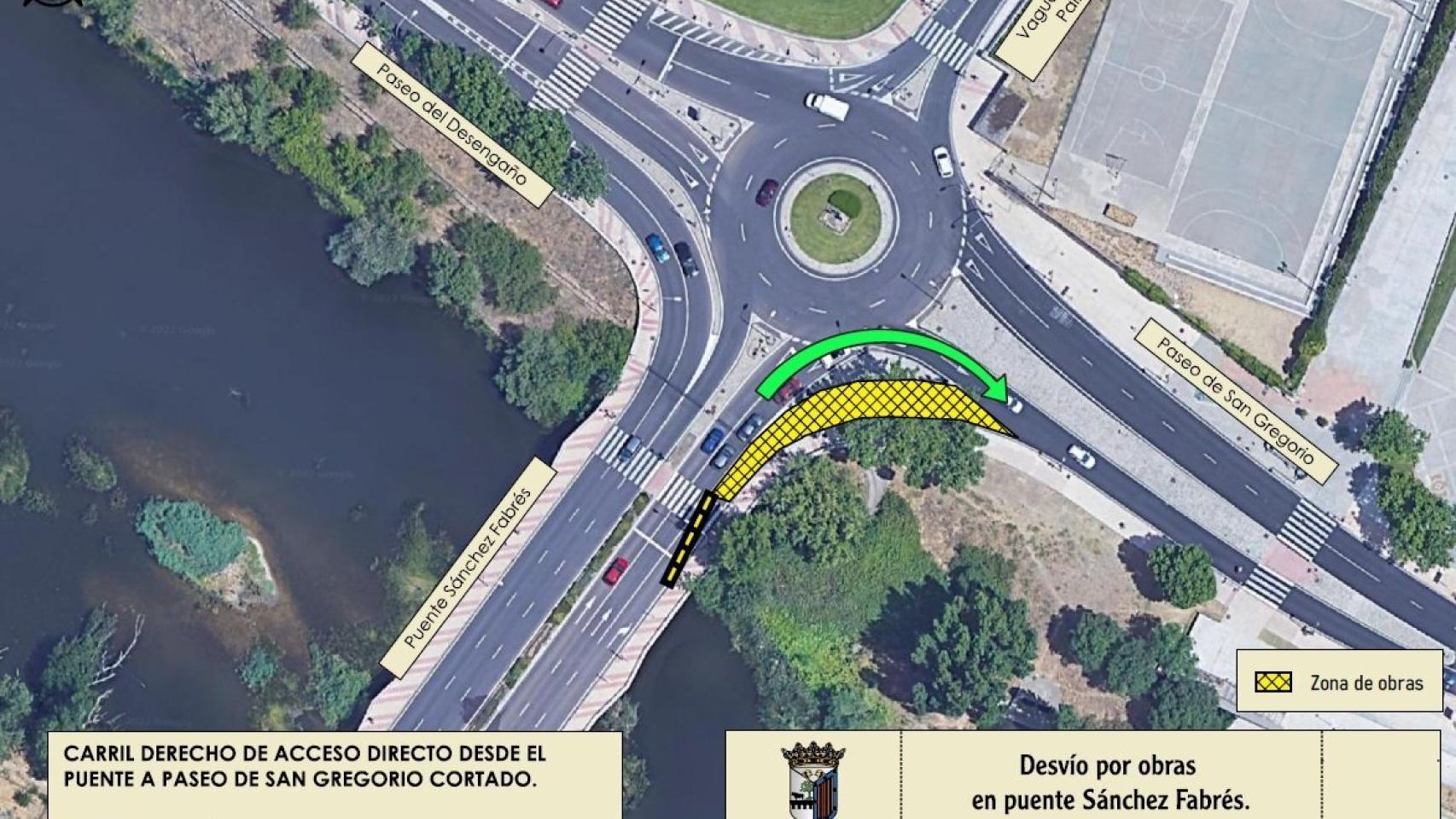 Desvío por labores de mantenimiento en el Puente de Sánchez Fabrés