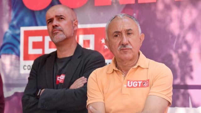 Los secretarios generales de CCOO y UGT, Unai Sordo y Pepe Álvarez.
