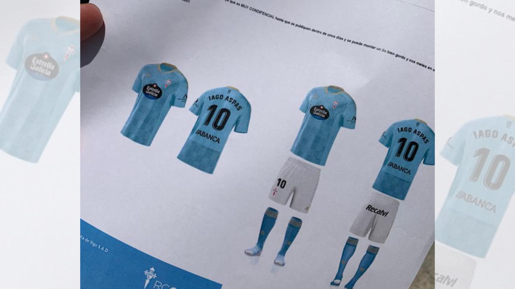 Posible camiseta delCelta filtrada en Twitter.