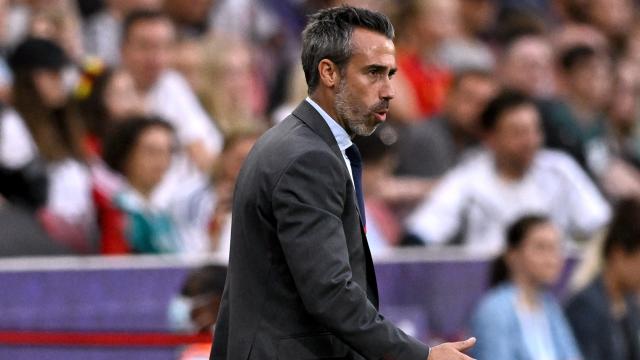 Jorge Vilda, en un partido de la selección española de fútbol femenino en la Eurocopa 2022