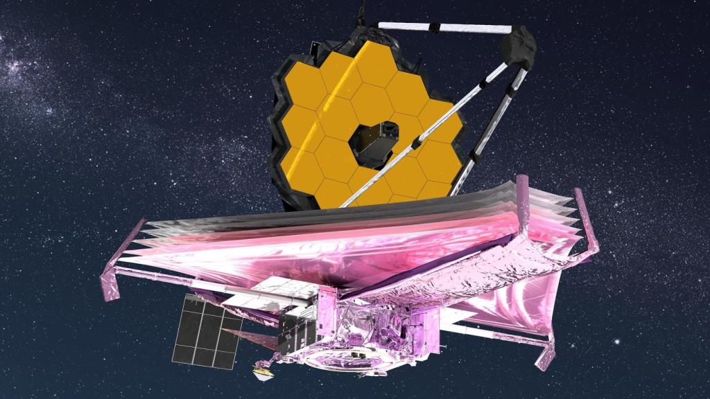 Recreación del James Webb en el espacio