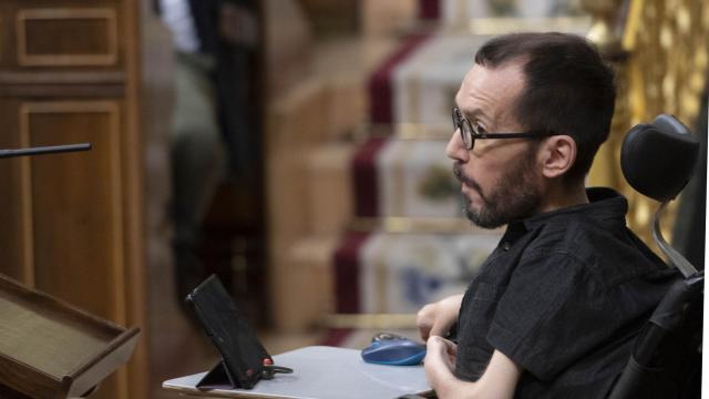 Pablo Echenique, portavoz en el Congreso de Unidas Podemos, en la Cámara Baja,