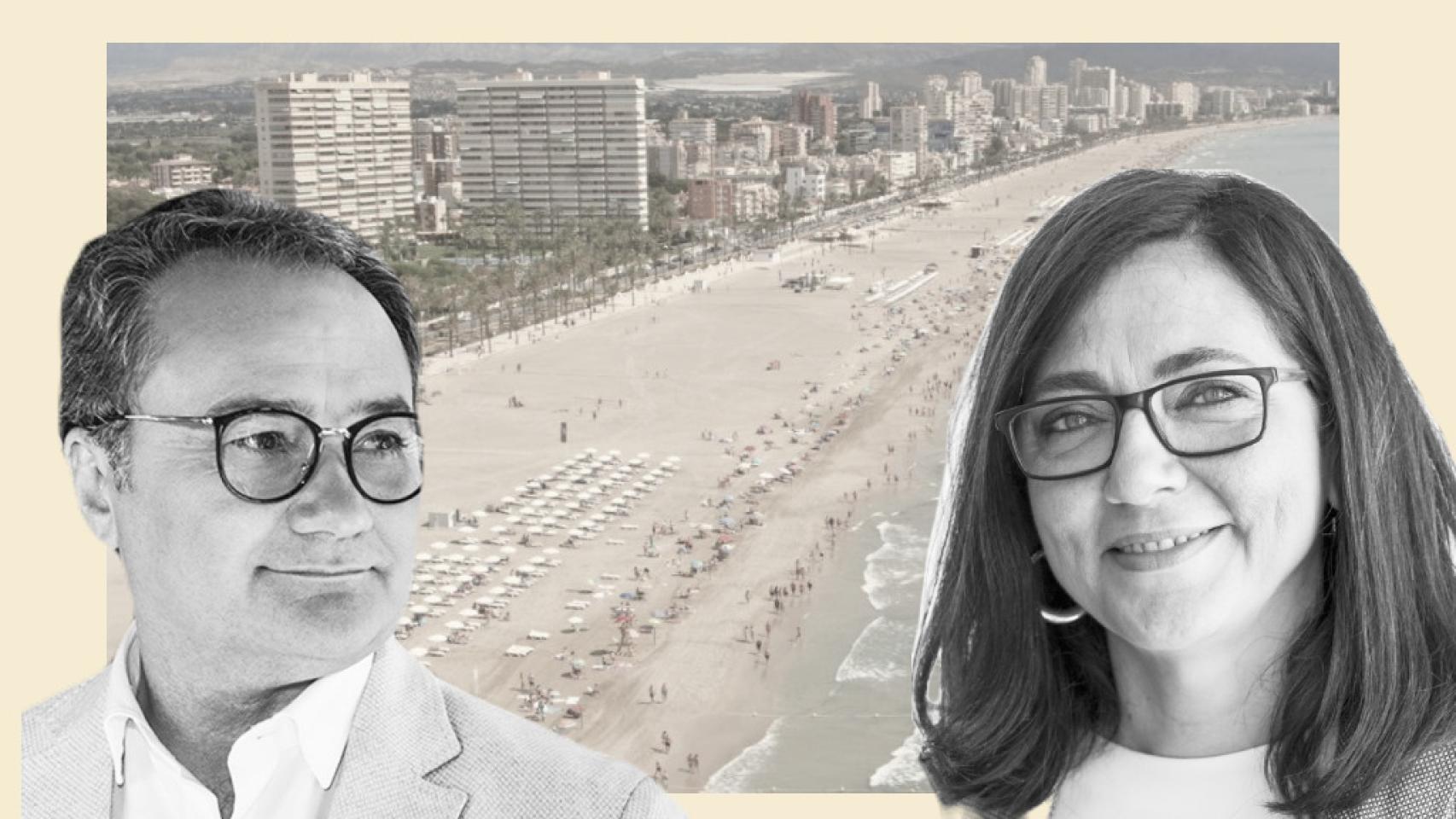 Francisco Sanguino y Trini Amorós, del PSOE de Alicante.