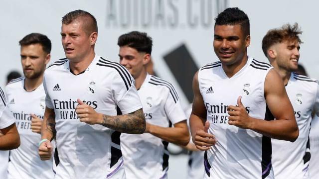 Kroos y Casemiro, en un entrenamiento del Real Madrid