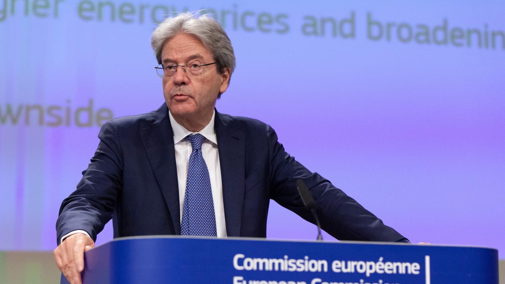 El comisario de Asuntos Económicos, Paolo Gentiloni, durante la rueda de prensa de este jueves