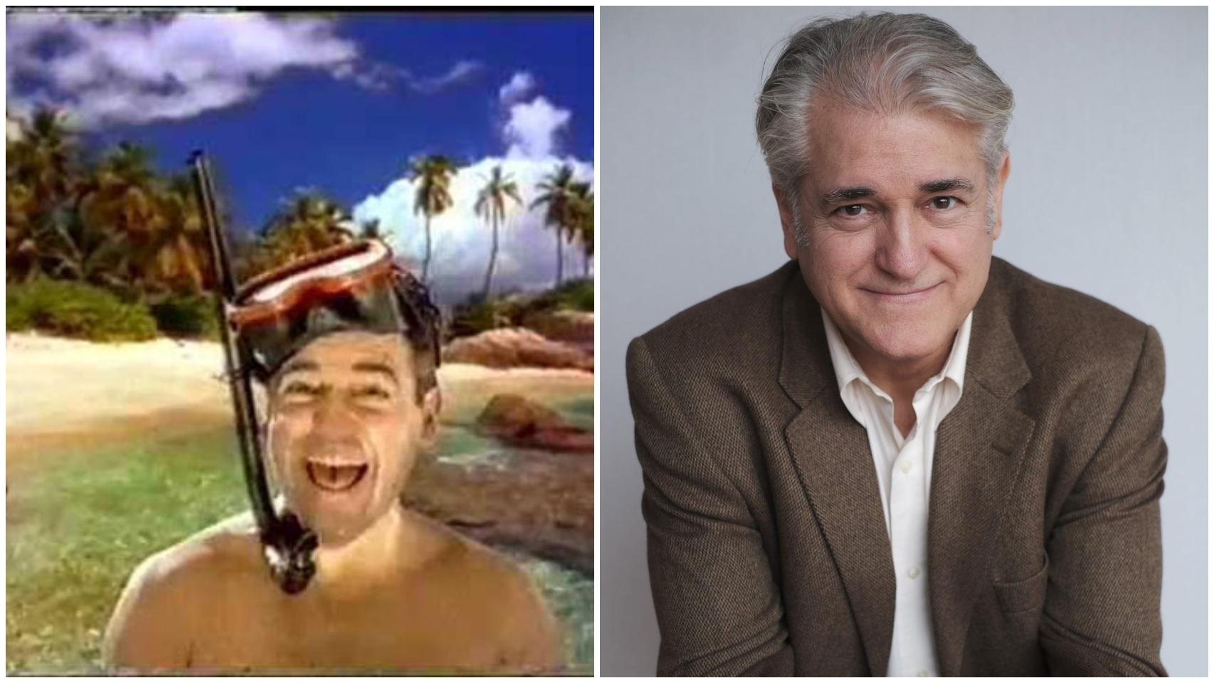 Pepe Frías, en el famoso anuncio de televisión de los 90; y Pepe Frías ahora.