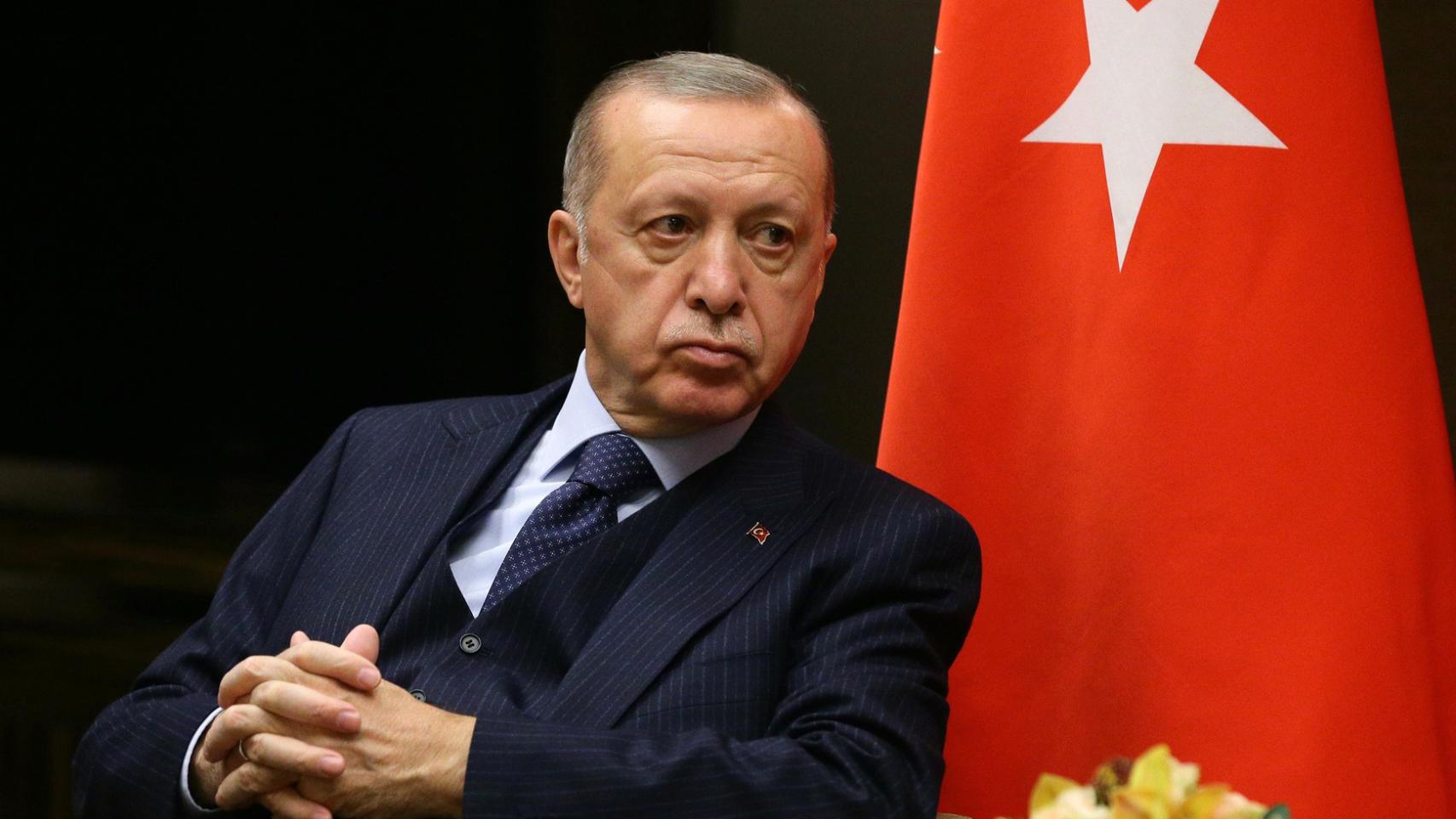 El presidente turco, Recep Tayyip Erdogan, durante una reunión bilateral con Rusia