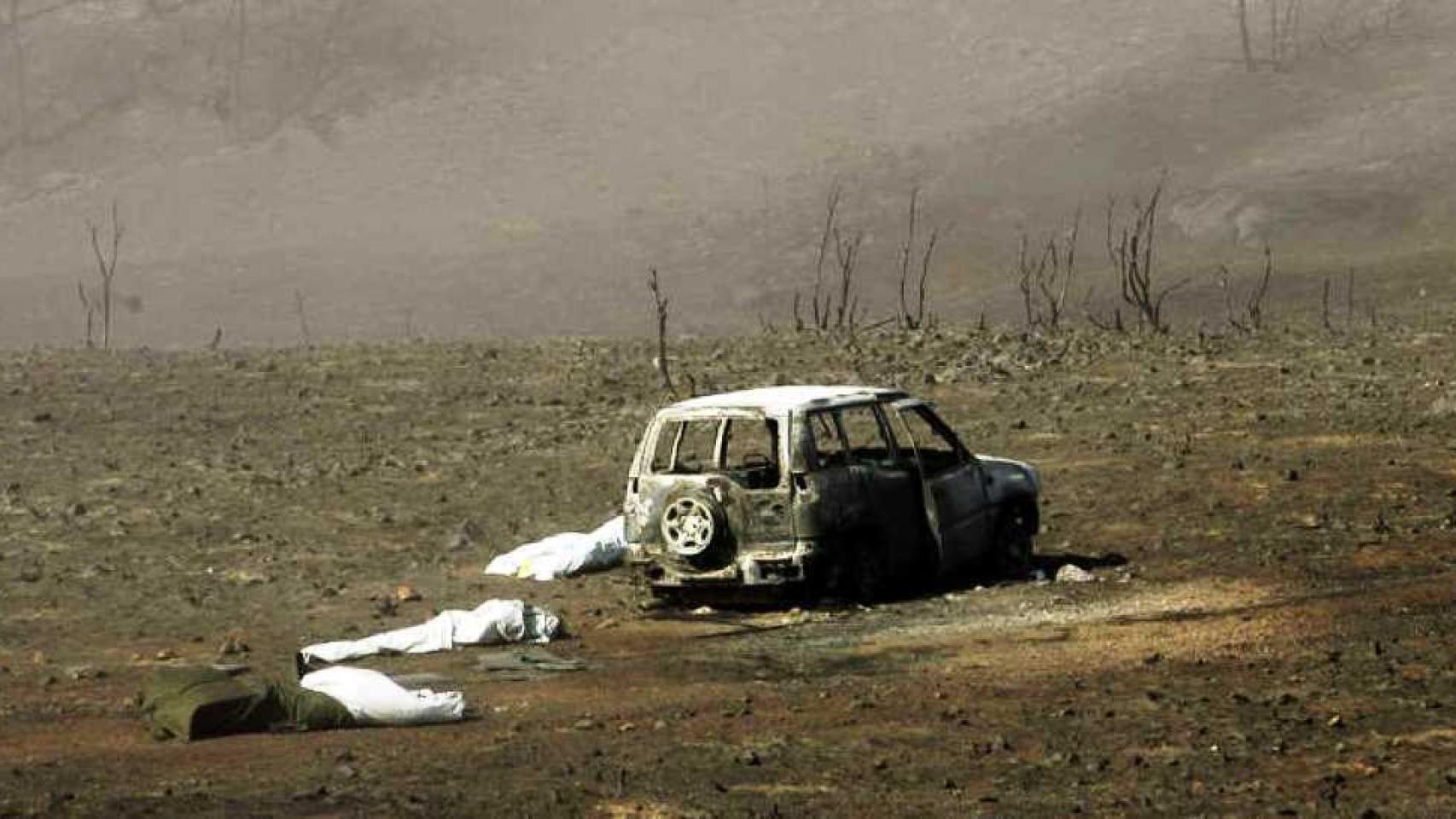 Tremenda imagen del rastro de muerte dejado por el incendio de Guadalajara de 2005.