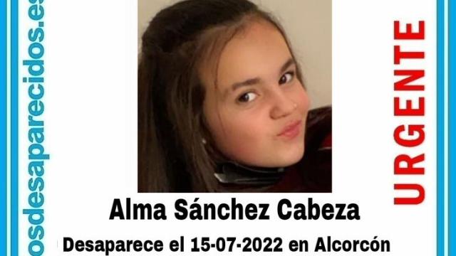 Alma Sánchez Cabeza, la menor de 13 años desaparecida en Alcorcón.